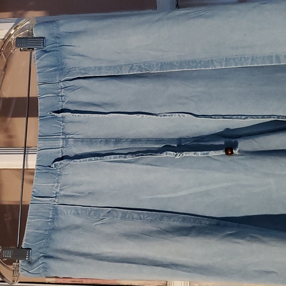 Plus-sized drawstring, denim blue pants - Picture 2 of 5